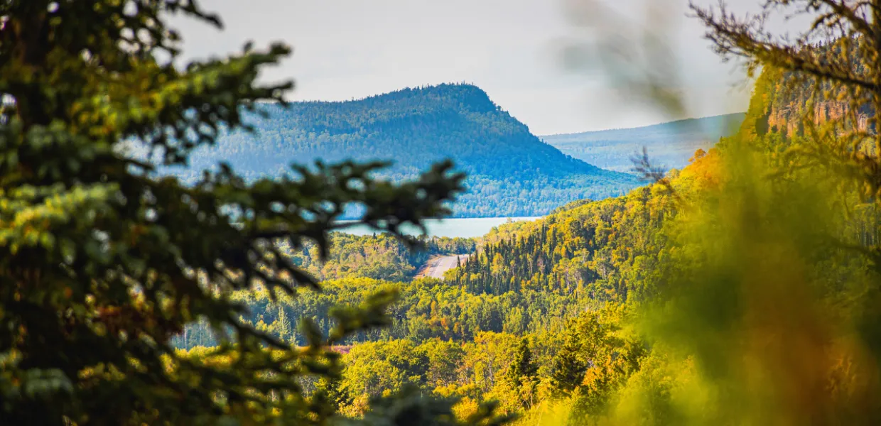 Northern Ontario mountain view over lake